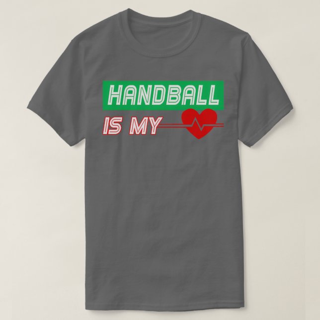Handball ist mein Herzschlag Weihnachten am Geburt T-Shirt (Design vorne)