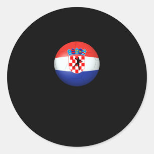 Handball - Kroatische Flaggenturnier-Shirt Runder Aufkleber