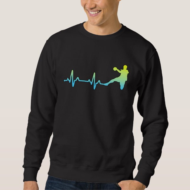 Handball Player Fans Coach Heartbeat Sweatshirt (Vorderseite)