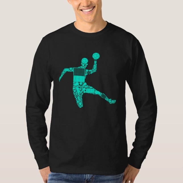 Handball Player Fans Coach Men Boys T-Shirt (Vorderseite)