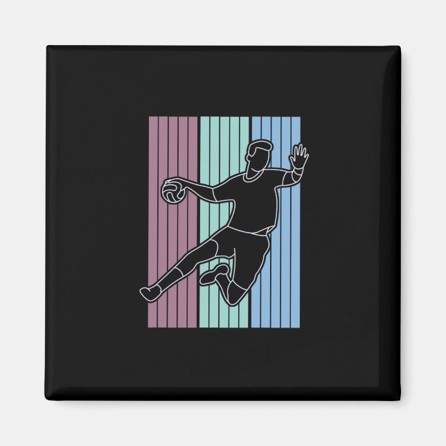 Handball Player Retro Magnet (Vorne)