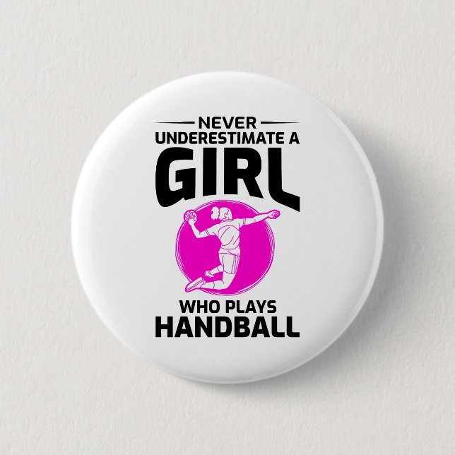 Handball Player Sport Team Handballer Funny Sprich Button (Vorderseite)