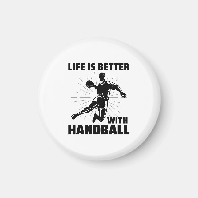 Handball Player Sport Team Handballer Funny Sprich Magnet (Vorne)