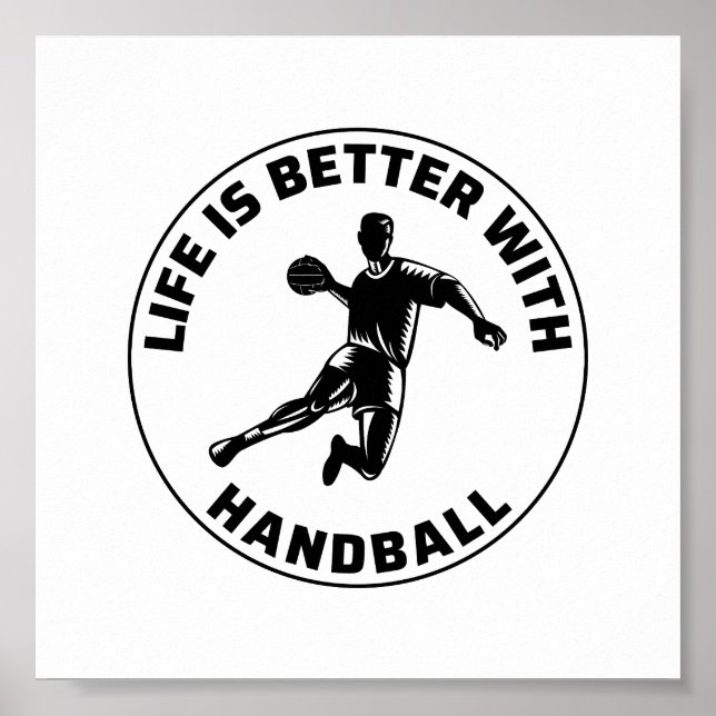 Handball Player Sport Team Handballer Funny Sprich Poster (Vorne)