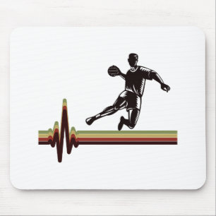 Handball Player Sport Team Handballer Heartbeat Mousepad