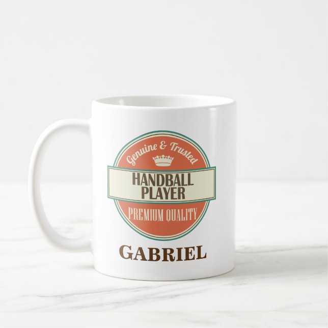 Handball-Spieler-personalisiertes Tasse (Links)