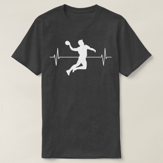 Handball Sport Handball Spieler ECG Line Geschenki T-Shirt (Design vorne)