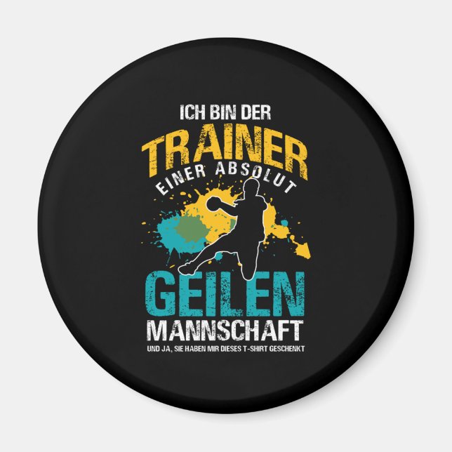 Handball Trainer Throwing Team Sport Goal Gift Magnet (Vorne)