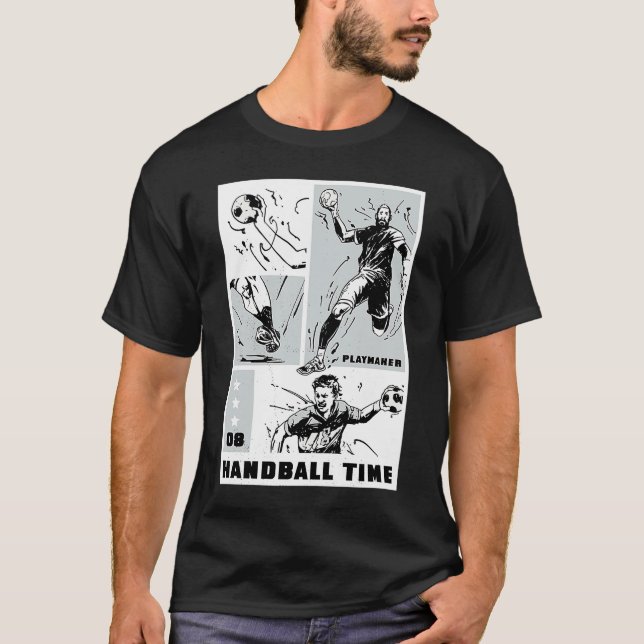 Handball-Zeit-Playmaker Collage T-Shirt (Vorderseite)
