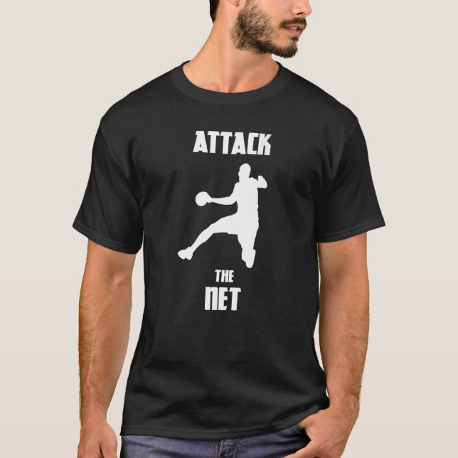 Handballangriff im Netz T-Shirt (Vorderseite)