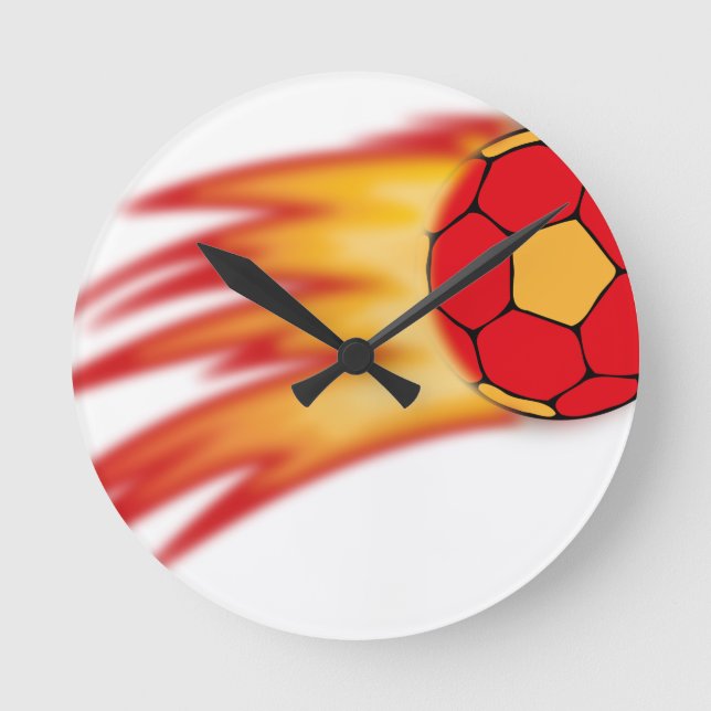 Handballkomet Runde Wanduhr (Vorderseite)