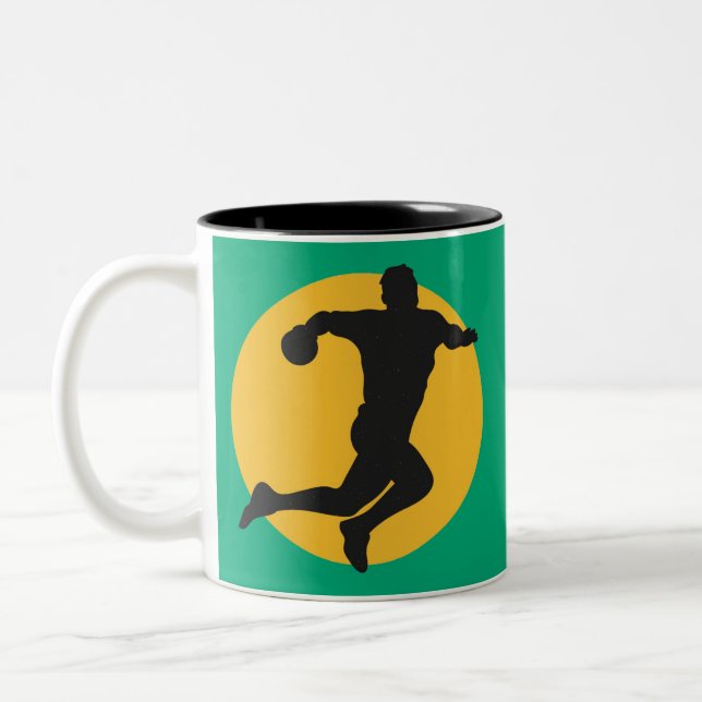 Handballliebhaber Zweifarbige Tasse (Links)
