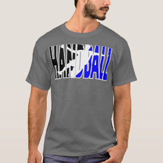 Handballschrift mit Figur im Hintergrund T-Shirt