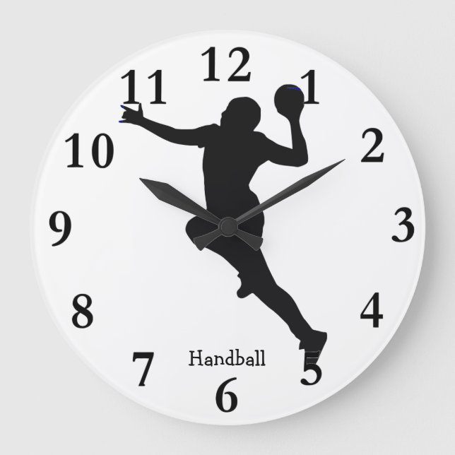 Handballspieler Große Wanduhr (Vorderseite)