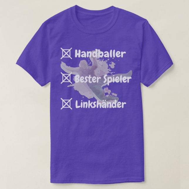 Handballspieler links geben beste Spielergestaltun T-Shirt (Design vorne)