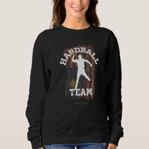 Handballspieler Malaysia Flagge Sport Handball Sweatshirt