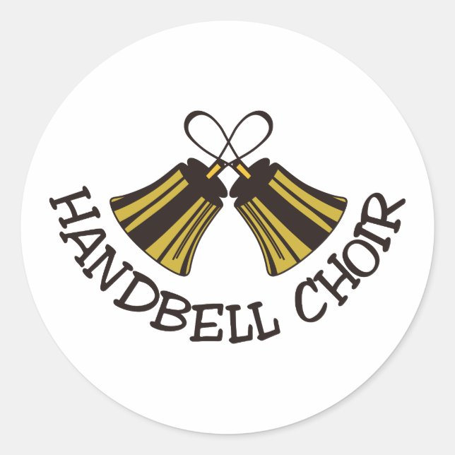 Handbell Choir Runder Aufkleber (Vorderseite)