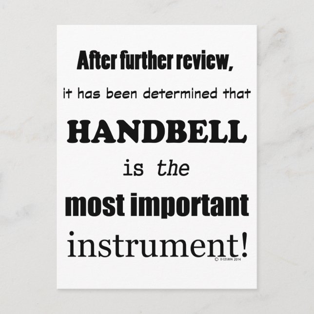 Handbell das wichtigste Instrument Postkarte (Vorderseite)