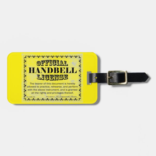 Handbell-Lizenz Gepäckanhänger (Vorderseite horizontal)