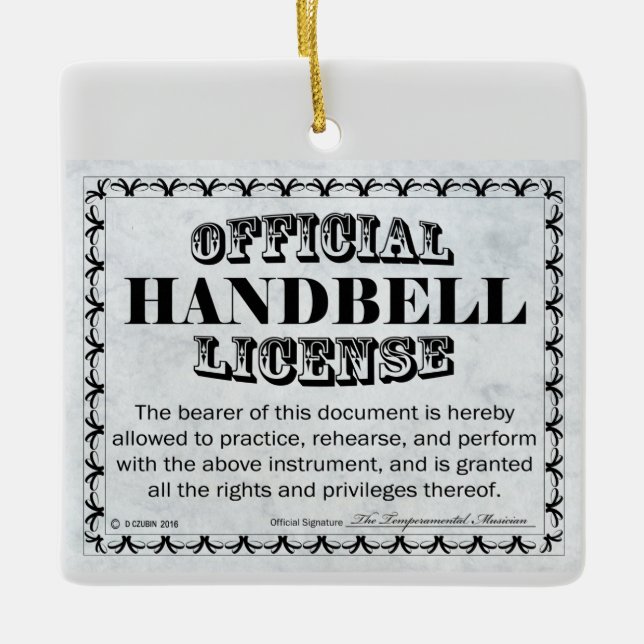 Handbell-Lizenz Keramikornament (Vorderseite)