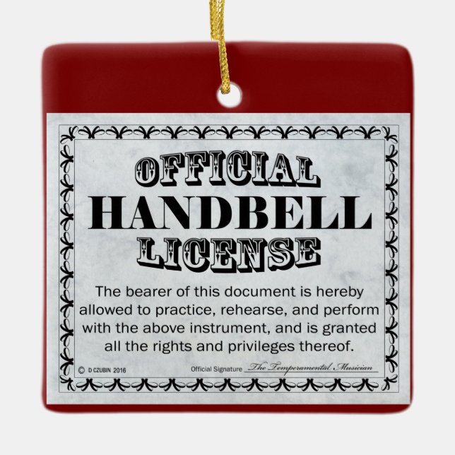 Handbell-Lizenz Keramikornament (Vorderseite)