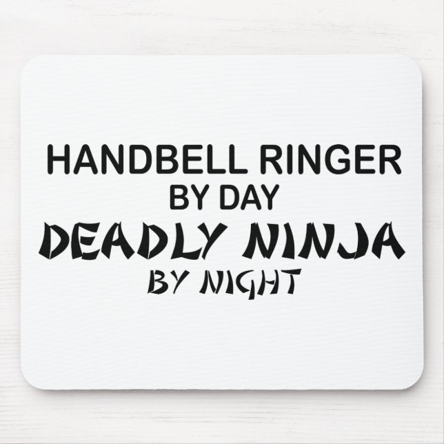 Handbell-Wecker tödliches Ninja bis zum Nacht Mousepad (Vorne)