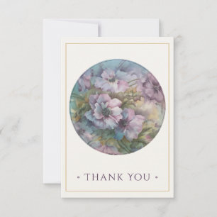 Handbemalte Anemonen Danksagungskarte — Pflaume & Mitteilungskarte