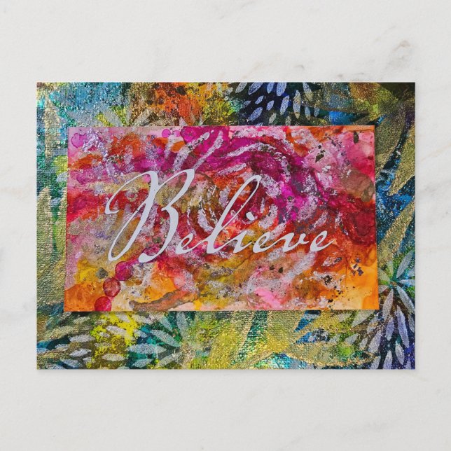 Handbemalte BILIEVE-Kunst Feiertagspostkarte (Vorderseite)