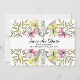 handbemalte Blume Save The Date