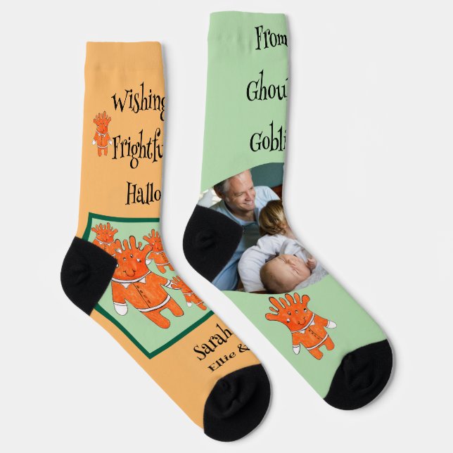 Handbemalte Halloween-Greuel und Kobolde FOTO Socken (Rechts)