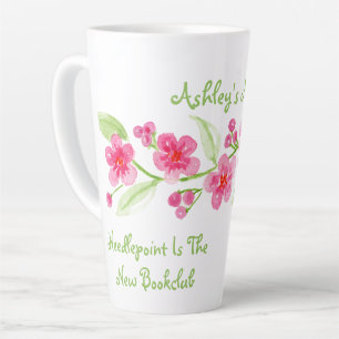 Handbemalte Kirschblüten-Nadelarbeit Milchtasse
