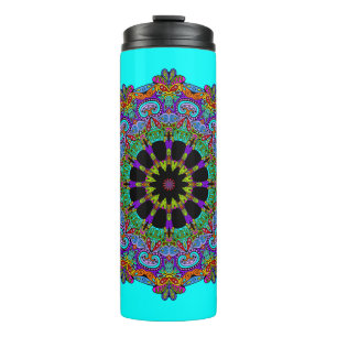 Handbemalte Mandala-Uhrzifferblatt 24 Thermosbecher