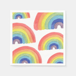 Handbemalte Regenbogen-Servietten Serviette