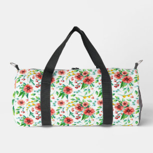 Handbemalte rosa Blumen Blumenmuster-23498 Duffle Bag
