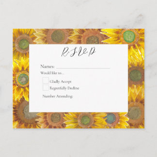 Handbemalte Sonnenblumen R.S.V.P Postkarte