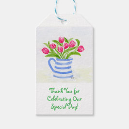 Handbemalte Wasserfarbentücher, Blauer Streifen-Pi Geschenkanhänger