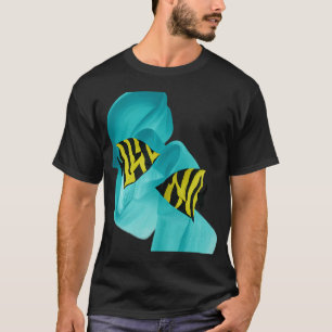 Handbemalte zwei Fische auf der Welle T-Shirt