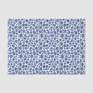 Handbemalter Blau-Weiß-Leopard-Tierdruck Seidenpapier
