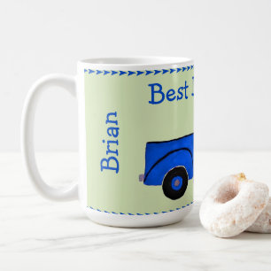 Handbemalter Lastwagen im Vintage-Look in Blau NAM Kaffeetasse