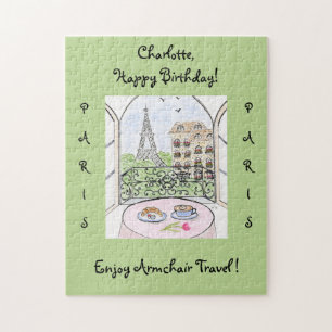 Handbemalter Turm CUSTOMIZE Paris Eiffelturm Puzzle