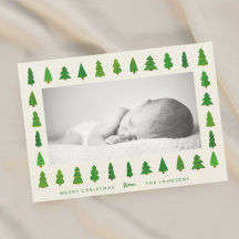 Handbemalter Weihnachtsfoto mit immergrünem Baum
