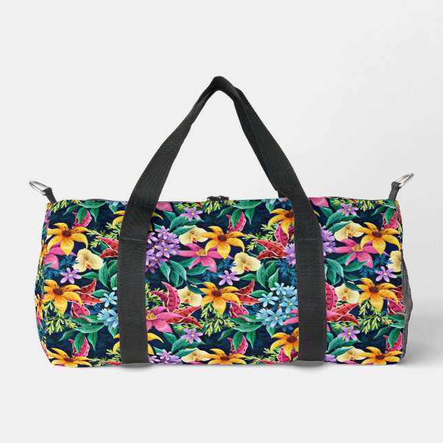 Handbemaltes exotisches Blumenmuster-23001 Duffle Bag (Vorderseite)