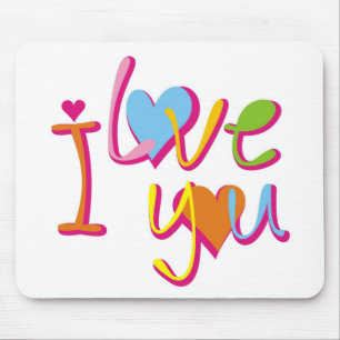 Handbemaltes Liebesherz Ich liebe dich Mauspad