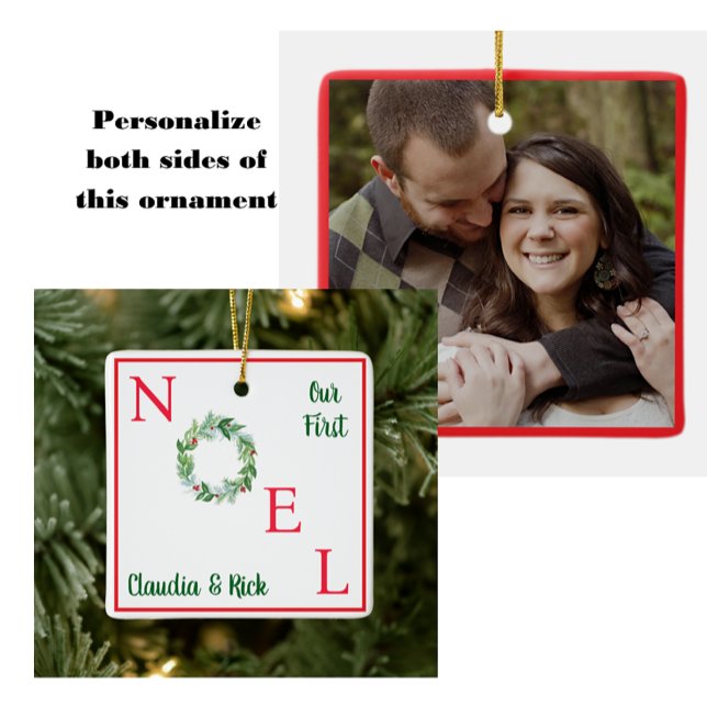 Handbemaltes Wasserfarbenferien FOTO 1. WEIHNACHTE Keramikornament (Von Creator hochgeladen)