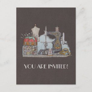 Handbetriebene Nähmaschine Einladung