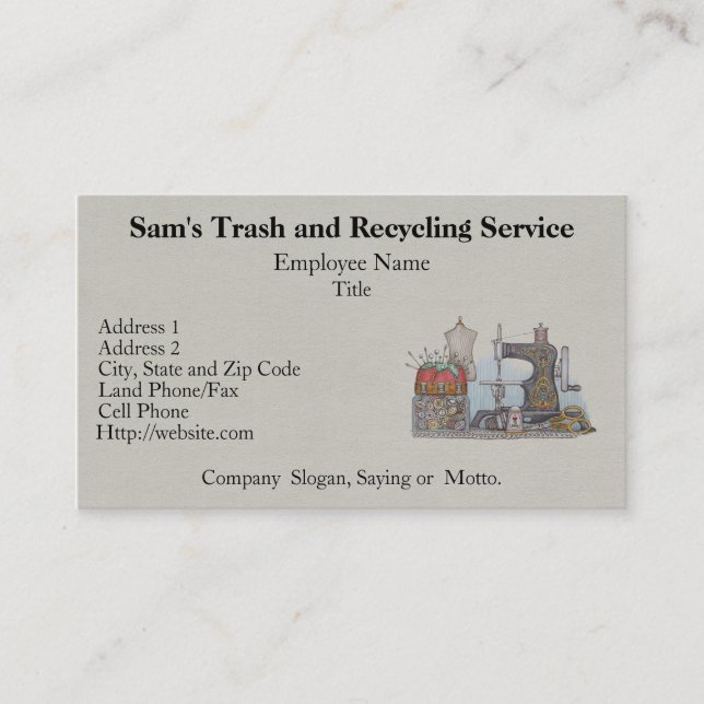 Handbetriebene Nähmaschine Visitenkarte (Vorderseite)