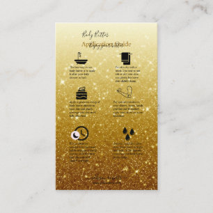 Handbuch zur Anwendung auf Body Butter Gold Glitze Visitenkarte