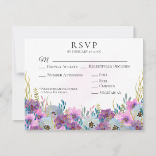 *~* Händchen Rosa Blume Weiße Hochzeit RSVP Karte