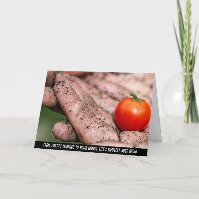 Händchengepflückte Ernte, die Essenz der Natur Dankeskarte (Vorderseite)