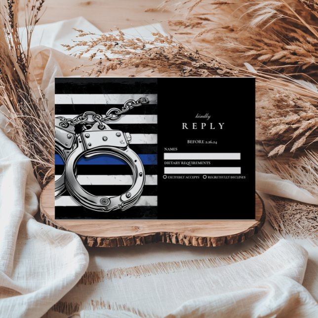Handcuffs American Flag Police Graduation RSVP Karte (Von Creator hochgeladen)
